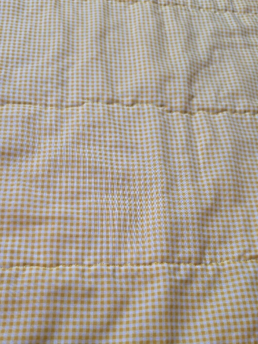 Handmade‎ Bunny Butterfly Patchwork Baby Blanket Yellow Gingham | 36x38.5